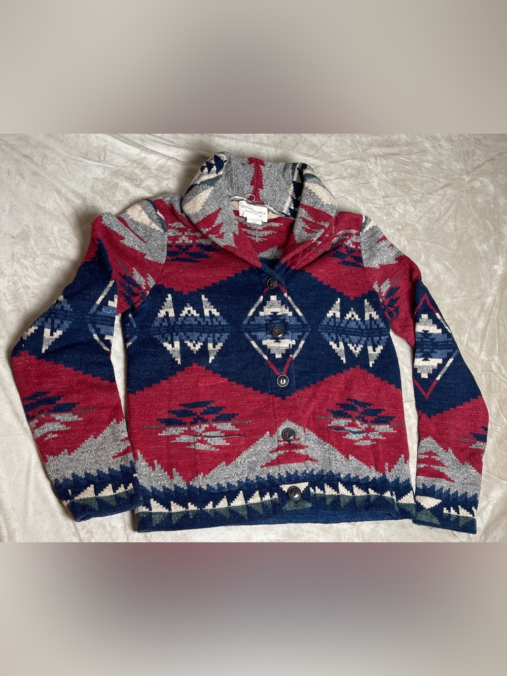 Denim&Supply Ralph Lauren Southwestern Aztec Navajo Shawl-Collar Cardigan size M